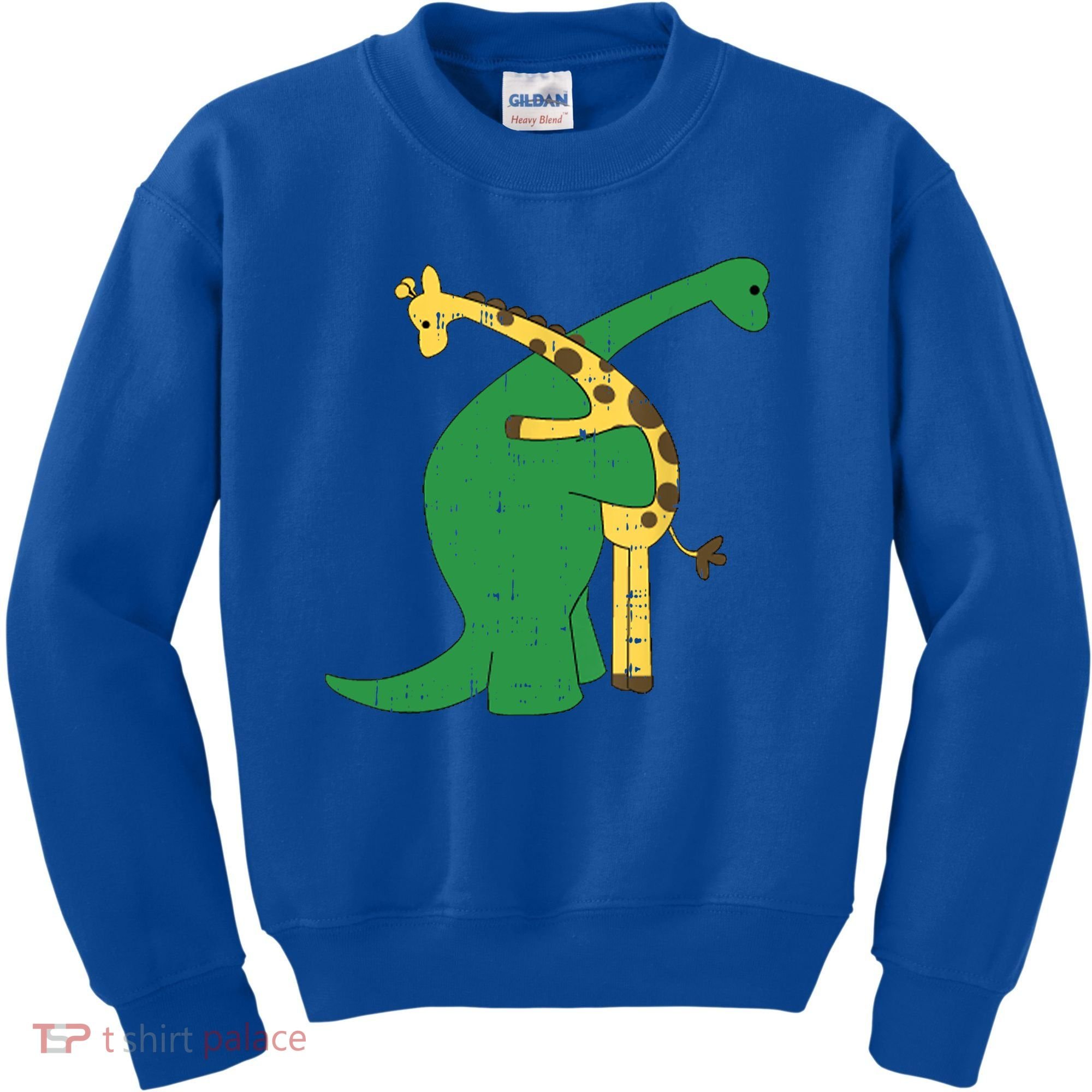 Giraffe Dinosaur Hug Love Dino Animals Safari Halloween Funny Gift Kids Sweatshirt