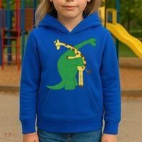 Giraffe Dinosaur Hug Love Dino Animals Safari Halloween Funny Gift Kids Hoodie thumb 3