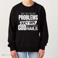 God Did It With Nails Christian Message Women's Sweatshirt thumb 0