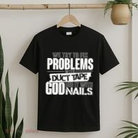 God Did It With Nails Christian Message T-Shirt thumb 2