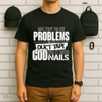 God Did It With Nails Christian Message T-Shirt thumb 6