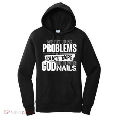 God Did It With Nails Christian Message Women's Hoodie