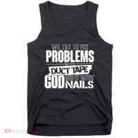God Did It With Nails Christian Message Tank Top thumb 0