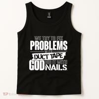 God Did It With Nails Christian Message Tank Top thumb 2