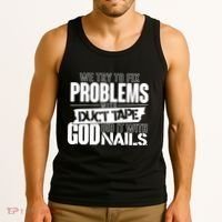 God Did It With Nails Christian Message Tank Top thumb 3