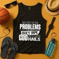 God Did It With Nails Christian Message Tank Top thumb 4