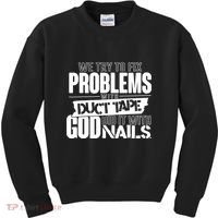 God Did It With Nails Christian Message Kids Sweatshirt thumb 0