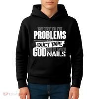 God Did It With Nails Christian Message Kids Hoodie thumb 4