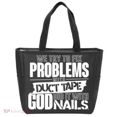 God Did It With Nails Christian Message Tote Bag