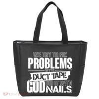 God Did It With Nails Christian Message Tote Bag thumb 0
