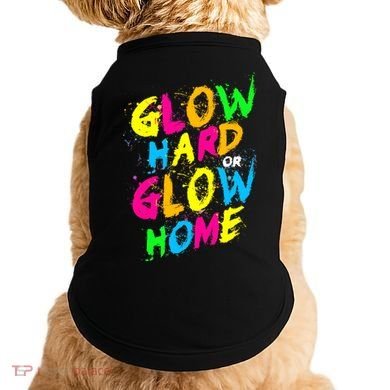 Glow Design In Bright Colors 80s Theme Doggie Tank