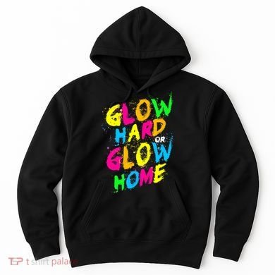 Glow Design In Bright Colors 80s Theme Hoodie