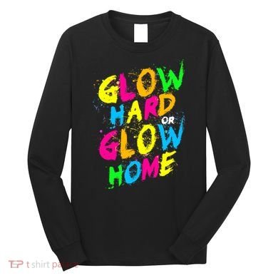Glow Design In Bright Colors 80s Theme Long Sleeve Shirt