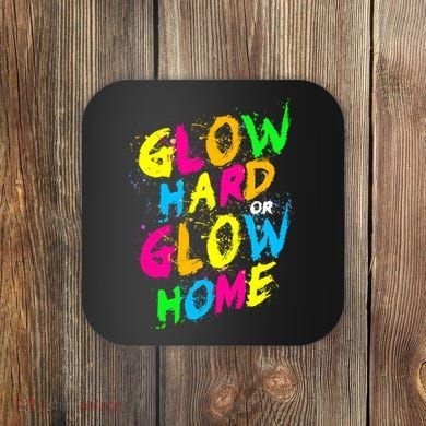 Glow Design In Bright Colors 80s Theme Coaster