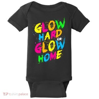 Glow Design In Bright Colors 80s Theme Baby Bodysuit