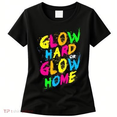 Glow Design In Bright Colors 80s Theme Women's T-Shirt