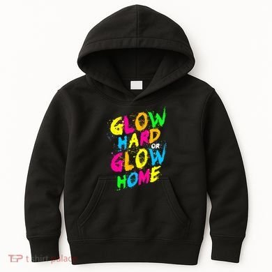 Glow Design In Bright Colors 80s Theme Kids Hoodie