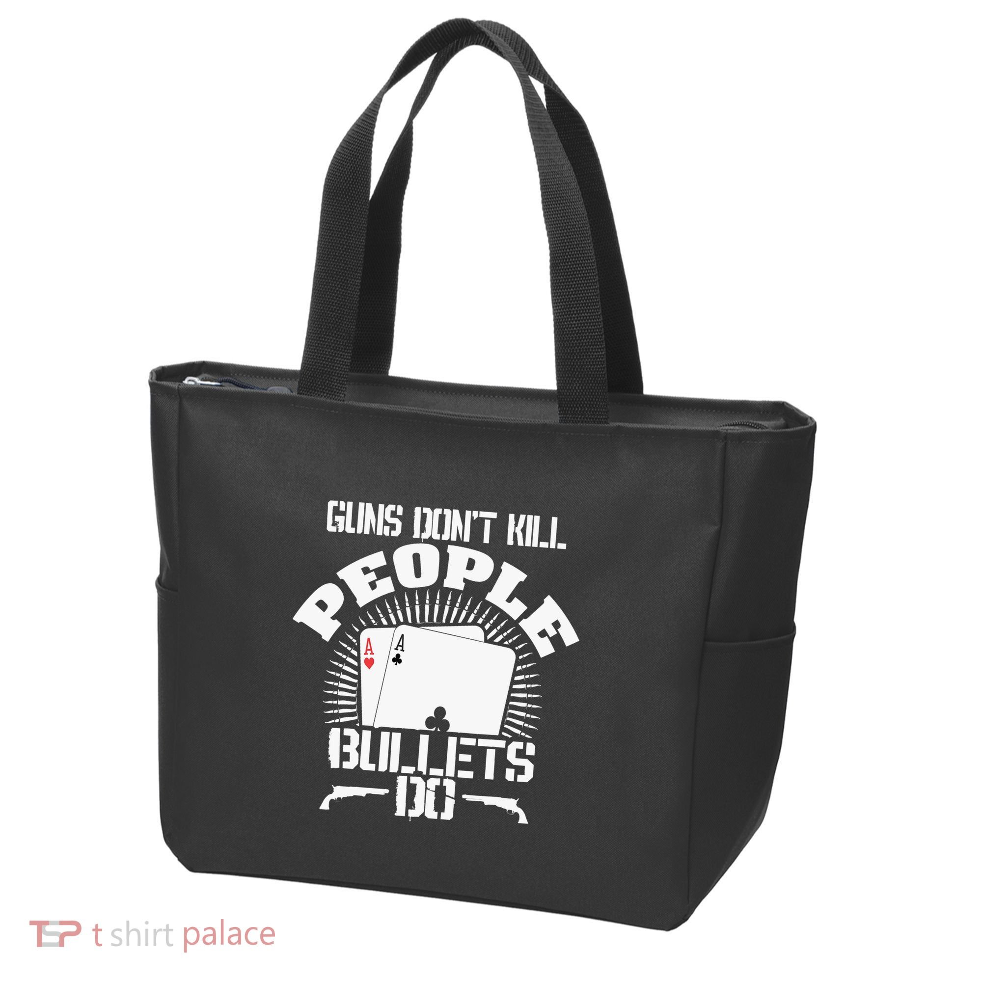 Guns Don't Kill People - Bullets Do - Novelty Poker Tote Bag