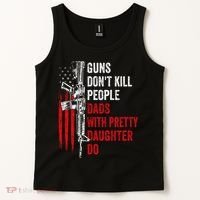 Guns Don't Kill People Dads With Pretty Daughters Humor Dad Gift Tank Top thumb 2