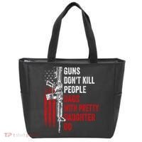 Guns Don't Kill People Dads With Pretty Daughters Humor Dad Gift Tote Bag thumb 0