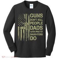 Guns Don't Kill People Dads With Pretty Daughters Humor Dad Kids Long Sleeve Shirt thumb 0
