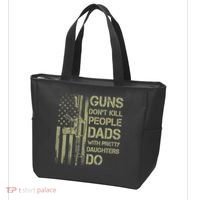Guns Don't Kill People Dads With Pretty Daughters Humor Dad Tote Bag thumb 3
