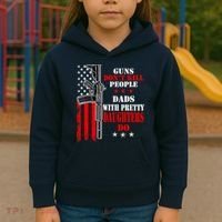 Guns Dont Kill People Dads With Pretty Daughters Kids Hoodie thumb 3