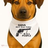 Guns Don’T Kill People I Kill People USA-Made Doggie Bandana thumb 1