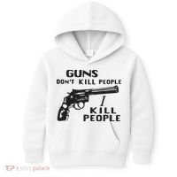 Guns Don’T Kill People I Kill People Kids Hoodie thumb 0
