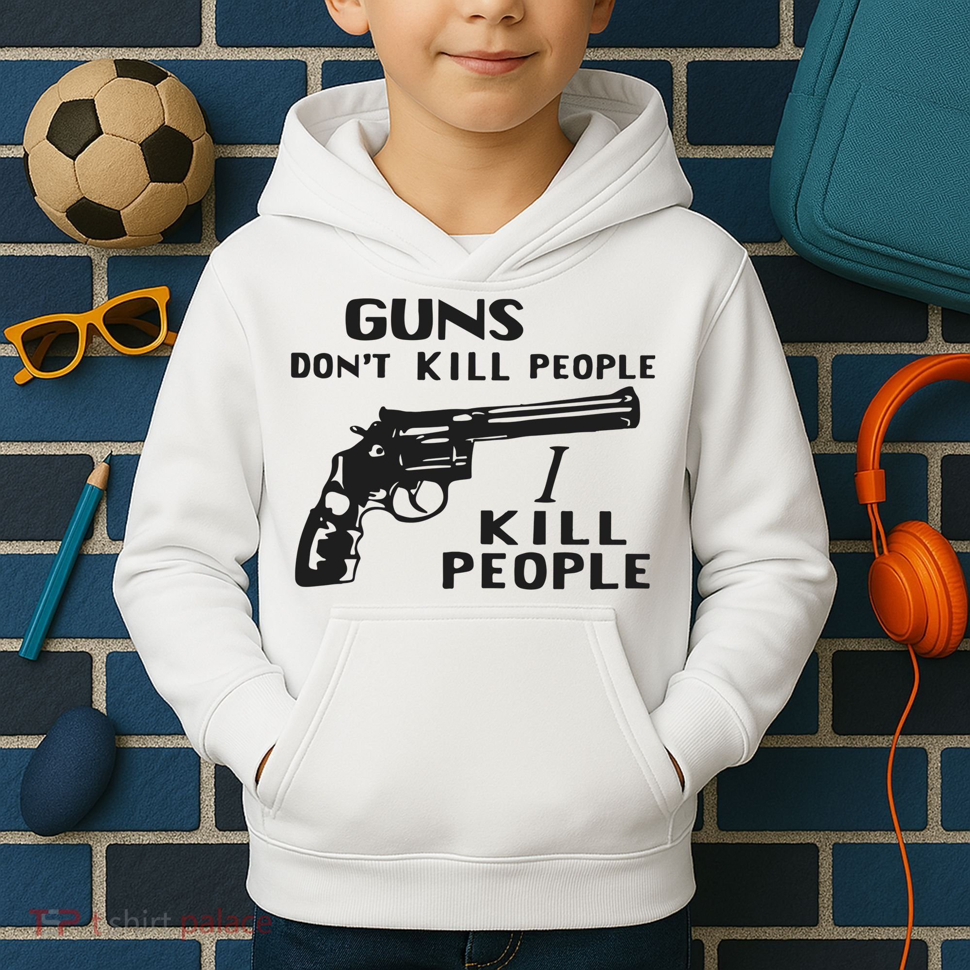 Guns Don’T Kill People I Kill People Kids Hoodie