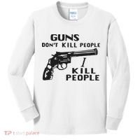 Guns Don’T Kill People I Kill People Kids Long Sleeve Shirt thumb 0