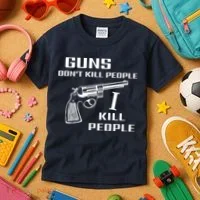 Guns Dont Kill People I Do Kids T-Shirt thumb 3