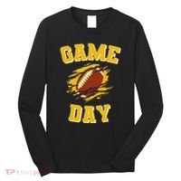 Game Day Kick Off Football Black And Yellow Team Fan Long Sleeve Shirt thumb 0