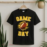 Game Day Kick Off Football Black And Yellow Team Fan T-Shirt thumb 2