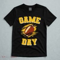 Game Day Kick Off Football Black And Yellow Team Fan T-Shirt thumb 5
