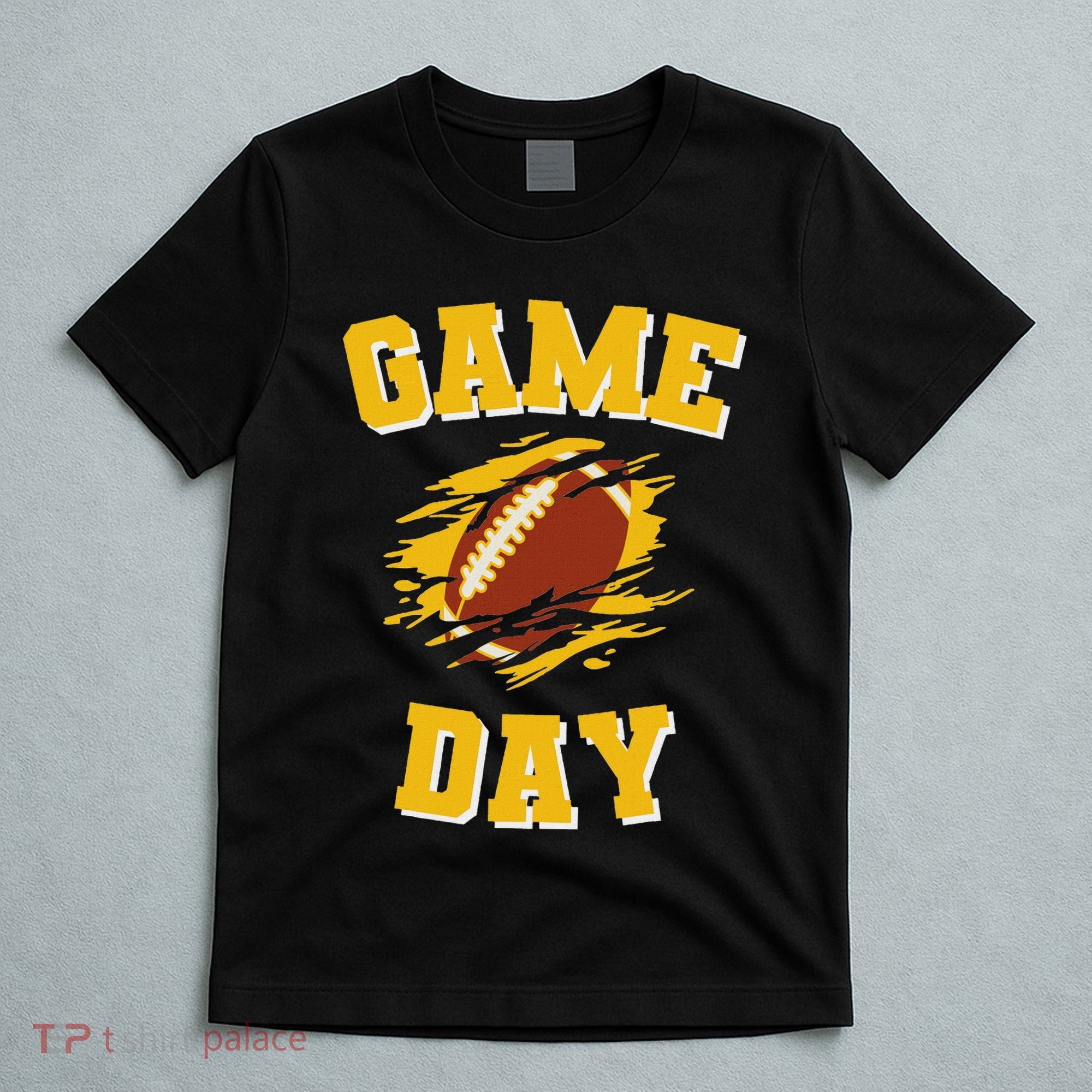 Game Day Kick Off Football Black And Yellow Team Fan T-Shirt