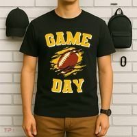 Game Day Kick Off Football Black And Yellow Team Fan T-Shirt thumb 6