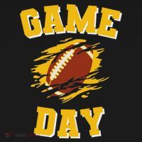 Game Day Kick Off Football Black And Yellow Team Fan T-Shirt thumb 7
