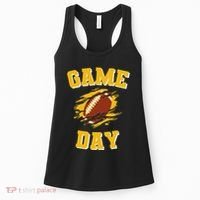 Game Day Kick Off Football Black And Yellow Team Fan Women's Tank Top thumb 0