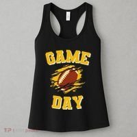Game Day Kick Off Football Black And Yellow Team Fan Women's Tank Top thumb 3