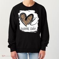 Game Day Leopard Football Fan Cute Heart Women's Sweatshirt thumb 0