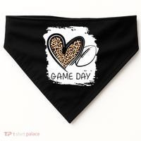 Game Day Leopard Football Fan Cute Heart USA-Made Doggie Bandana thumb 0