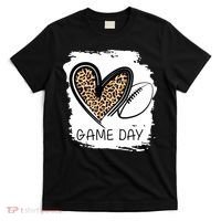 Game Day Leopard Football Fan Cute Heart T-Shirt thumb 0