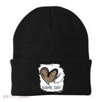 Game Day Leopard Football Fan Cute Heart Beanie thumb 0