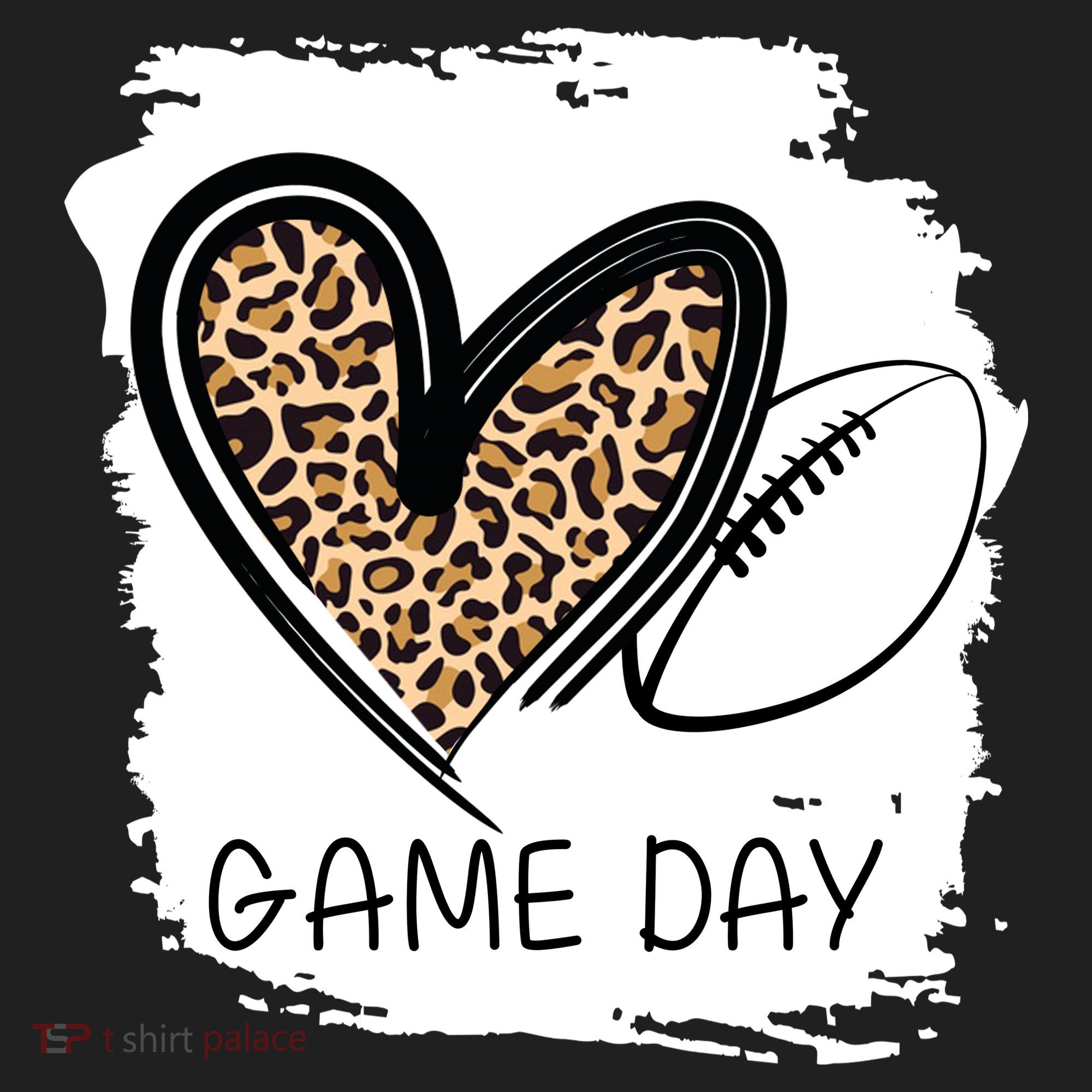Game Day Leopard Football Fan Cute Heart Beanie