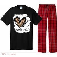 Game Day Leopard Football Fan Cute Heart Pajama Set thumb 0
