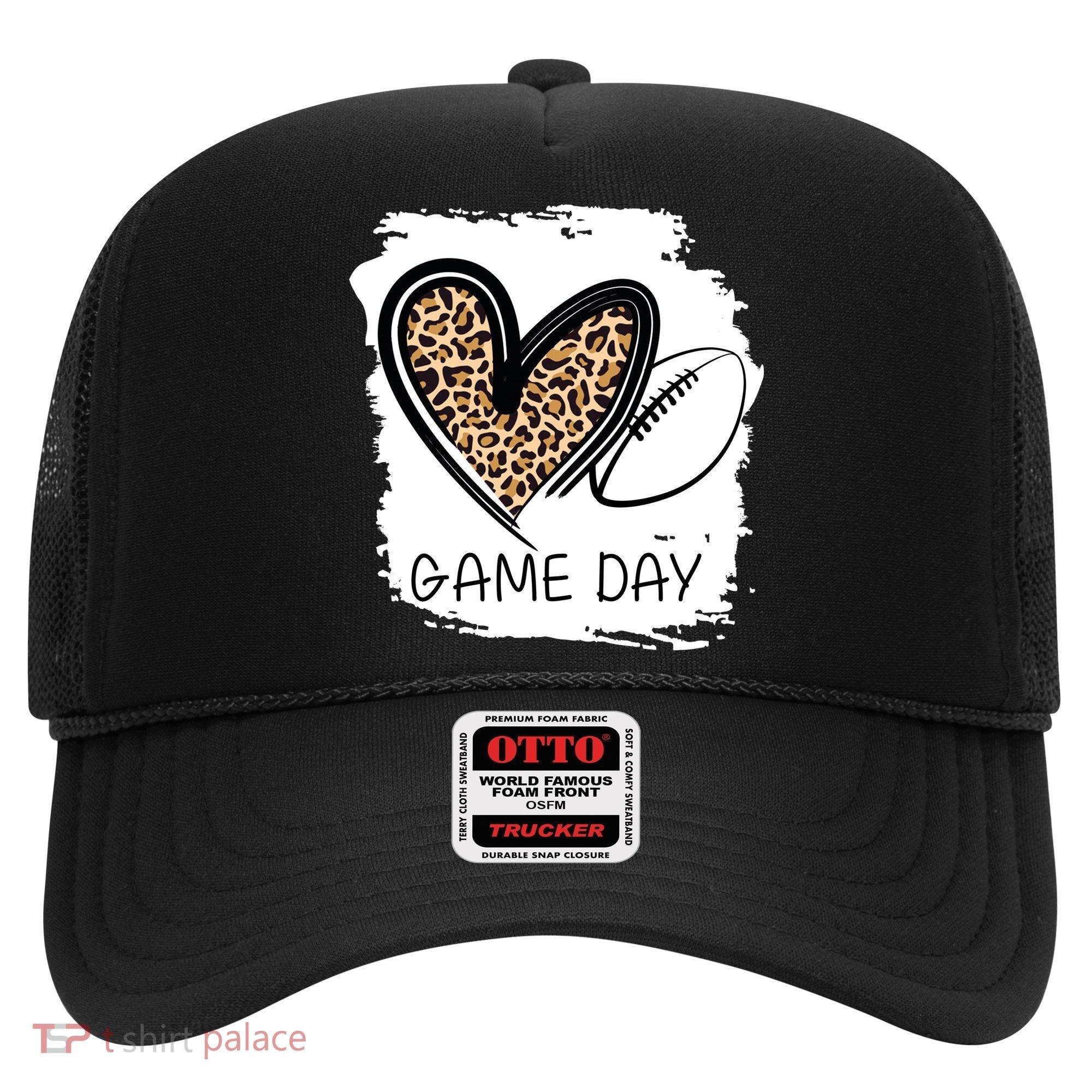 Game Day Leopard Football Fan Cute Heart Hat