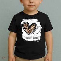 Game Day Leopard Football Fan Cute Heart Toddler T-Shirt thumb 2