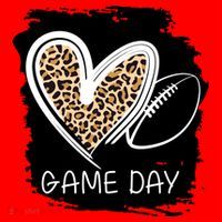 Game Day Leopard Football Fan Cute Heart Santa Hat thumb 1