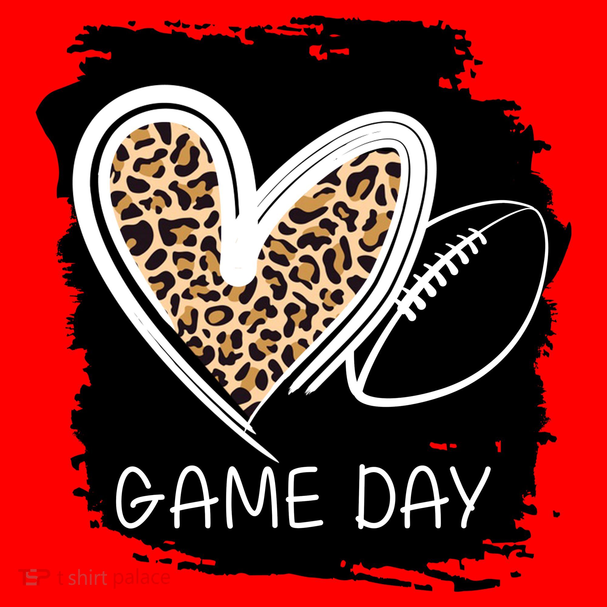 Game Day Leopard Football Fan Cute Heart Santa Hat